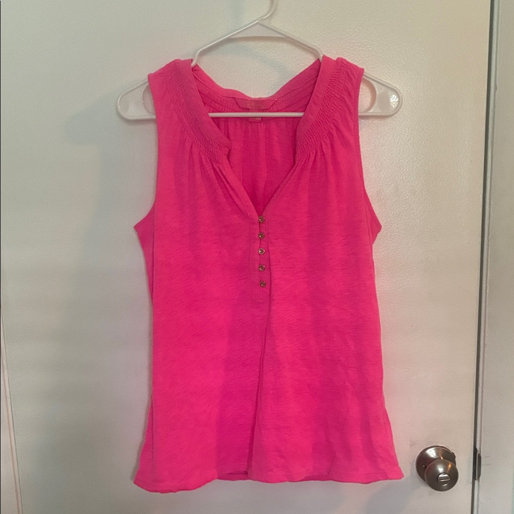Lilly Pulitzer Hot Pink Sleeveless Blouse